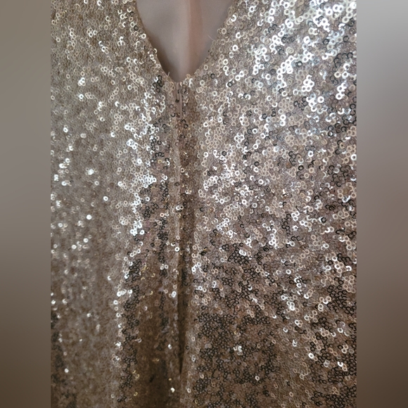 Christina Wu Size 8 Gold Sequined Dress - Style #22704 - Picture 4 of 11